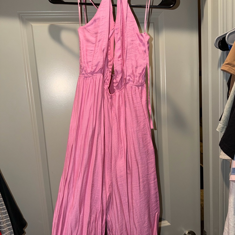 Pink Lily Pink Halter Jumpsuit